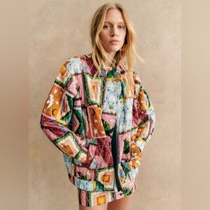 LIMITED NEW IN BOX Sezane Richie Jacket / Pangea Size 10 Patchwork All Over